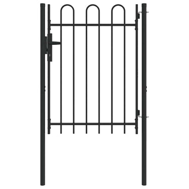 Vidaxl hekpoort met slot grijs 103 x 175 cm gepoedercoat staal