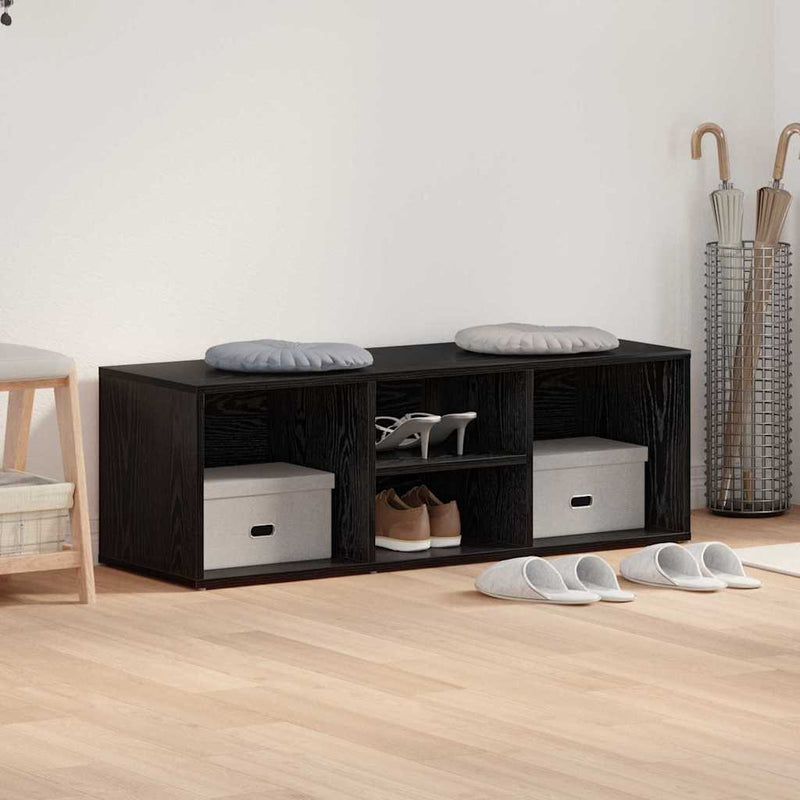 ギャラリービューアに画像をロードする, Vidaxl schoenenbank zwart eiken 102 x 35 x 35 cm bewerkt hout
