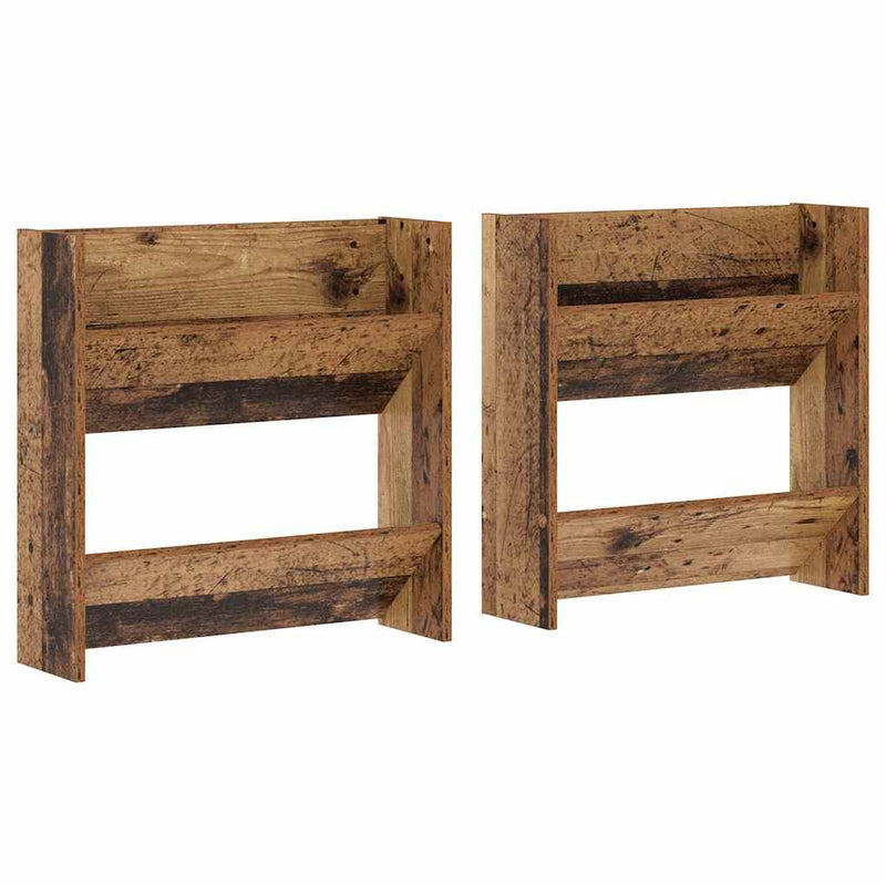 ギャラリービューアに画像をロードする, Vidaxl schoenenkast 2 pcs oudhout 60 x 18 x 60 cm bewerkt hout
