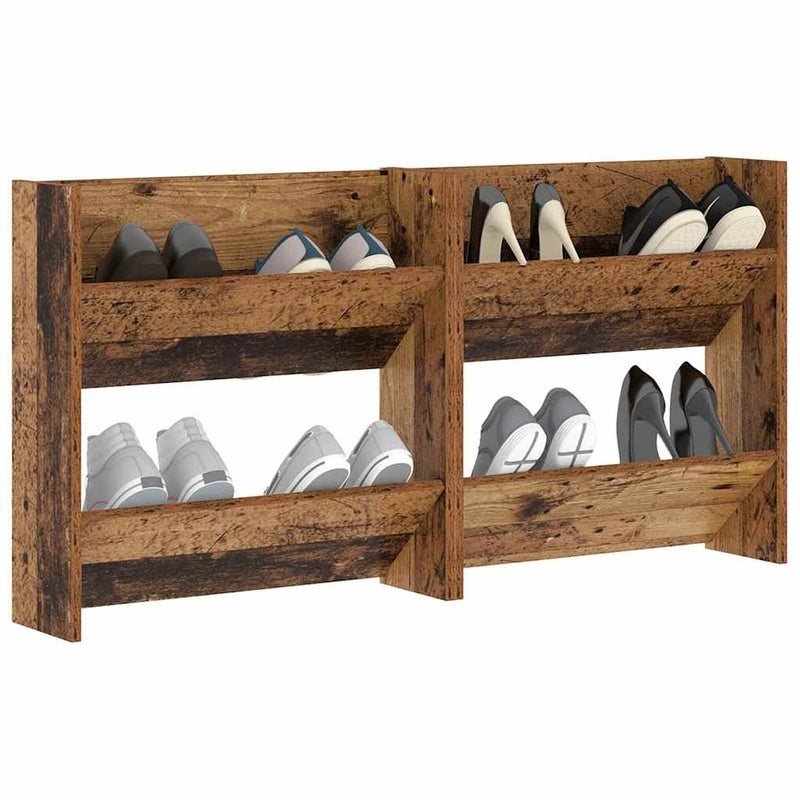 ギャラリービューアに画像をロードする, Vidaxl schoenenkast 2 pcs oudhout 60 x 18 x 60 cm bewerkt hout
