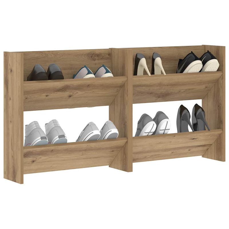 ギャラリービューアに画像をロードする, Vidaxl schoenenkast 2 pcs artisan eiken 60 x 18 x 60 cm bewerkt hout
