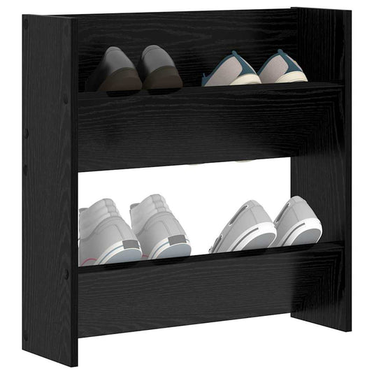 Vidaxl schoenenkast met plank zwart eiken 60 x 18 x 60 cm bewerkt hout