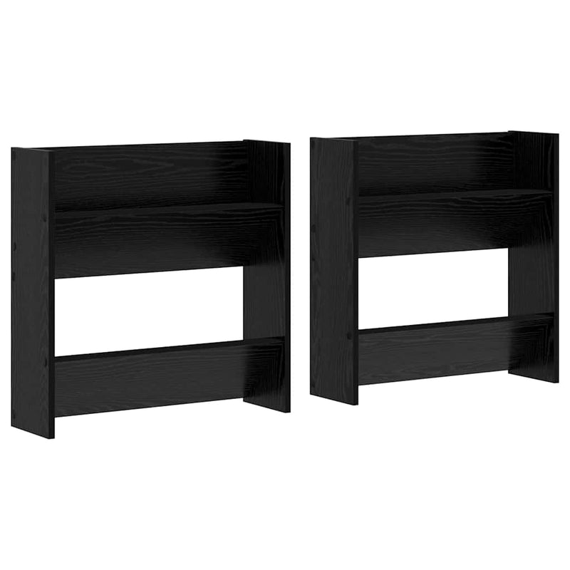 ギャラリービューアに画像をロードする, Vidaxl schoenenkast 2 pcs zwart eiken 60 x 18 x 60 cm bewerkt hout
