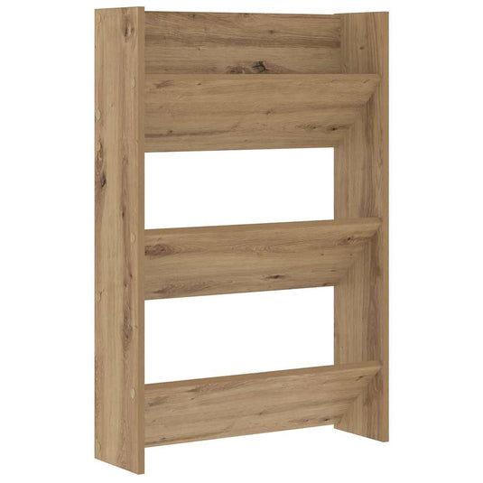 Vidaxl schoenenkast artisan eiken 60 x 18 x 90 cm bewerkt hout