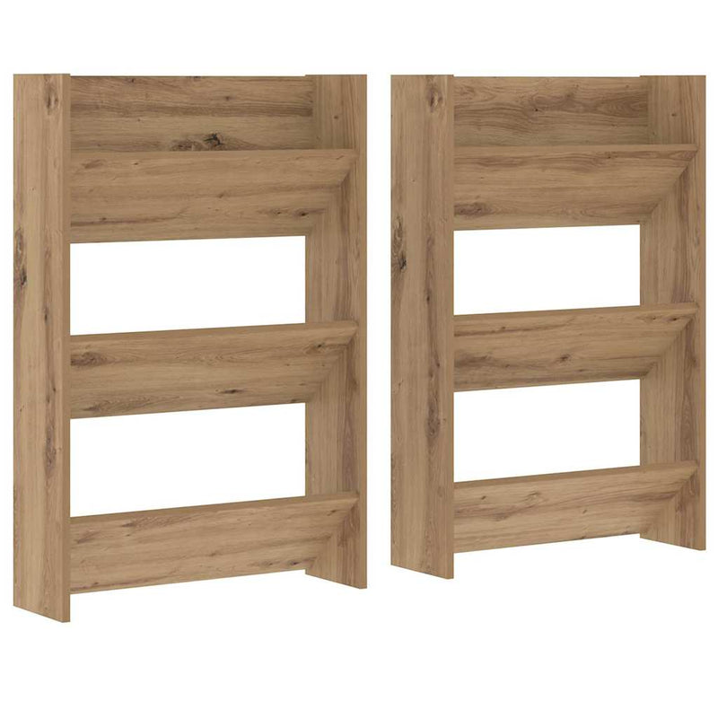 ギャラリービューアに画像をロードする, Vidaxl schoenenkast 2 pcs artisan eiken 60 x 18 x 90 cm bewerkt hout
