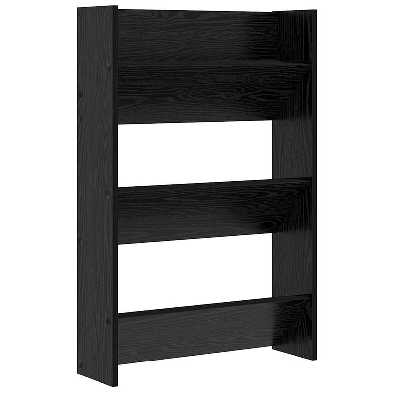 ギャラリービューアに画像をロードする, Vidaxl schoenenkast met plank zwart eiken 60 x 18 x 90 cm bewerkt hout
