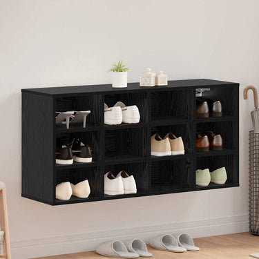 Vidaxl schoenenkast zwart eiken 103 x 30 x 51 cm bewerkt hout