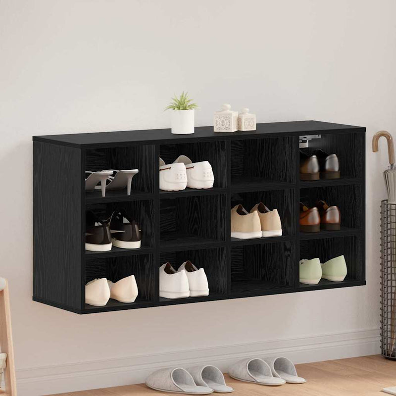 ギャラリービューアに画像をロードする, Vidaxl schoenenkast zwart eiken 103 x 30 x 51 cm bewerkt hout
