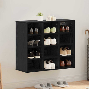 Vidaxl schoenenkast zwart eiken 77,5 x 30 x 67 cm bewerkt hout