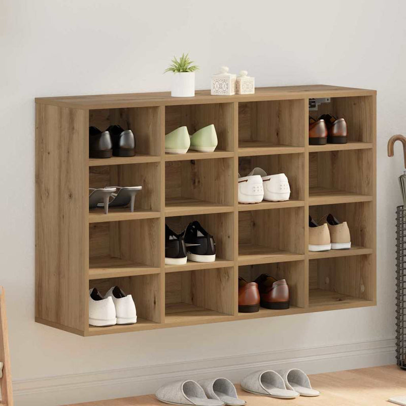 Afbeelding laden in galerijviewer, Vidaxl schoenenkast artisan eiken 103 x 30 x 67 cm bewerkt hout
