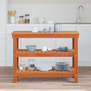 Vidaxl werkbank wasbruin 110,5 x 50 x 80 cm massief grenenhout