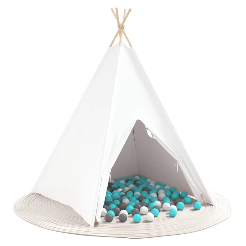 Afbeelding laden in galerijviewer, Vidaxl teepee tent wit 120 x 120 x 150 cm stof en plastic
