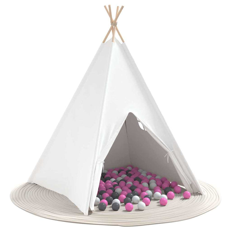 Afbeelding laden in galerijviewer, Vidaxl teepee tent wit 120 x 120 x 150 cm stof en plastic
