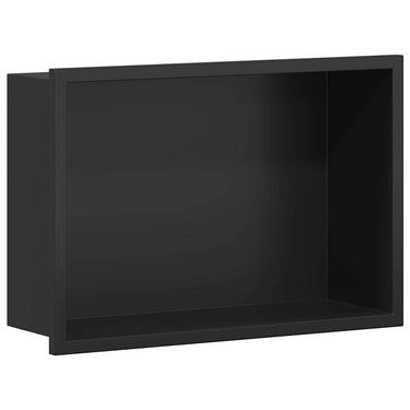 Vidaxl douche niche zwart 30 x 20 x 9,5 cm roestvrij staal