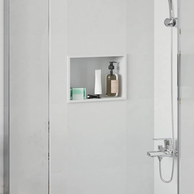 Chargez l'image dans la visionneuse de la galerie, Vidaxl douche niche wit 30 x 20 x 9,5 cm roestvrij staal
