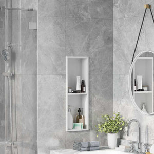 Vidaxl douche niche wit 60 x 20 x 9,5 cm roestvrij staal