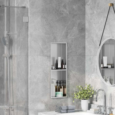Vidaxl douche niche zilver 60 x 20 x 9,5 cm roestvrij staal