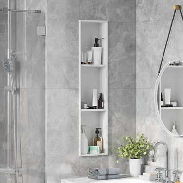 Vidaxl douche niche wit 90 x 20 x 9,5 cm roestvrij staal