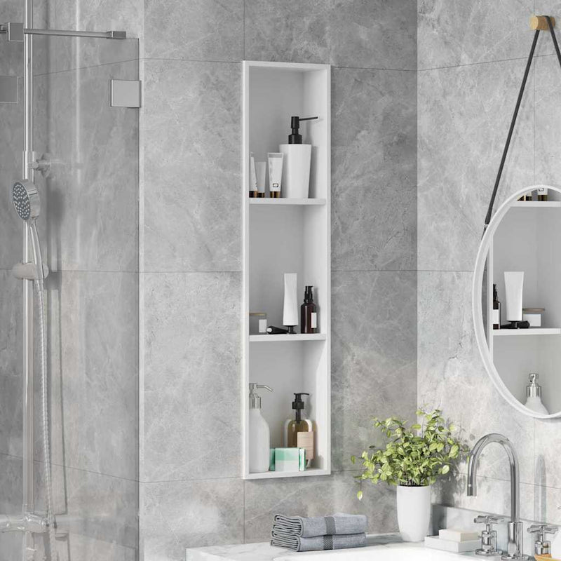 Afbeelding laden in galerijviewer, Vidaxl douche niche wit 90 x 20 x 9,5 cm roestvrij staal
