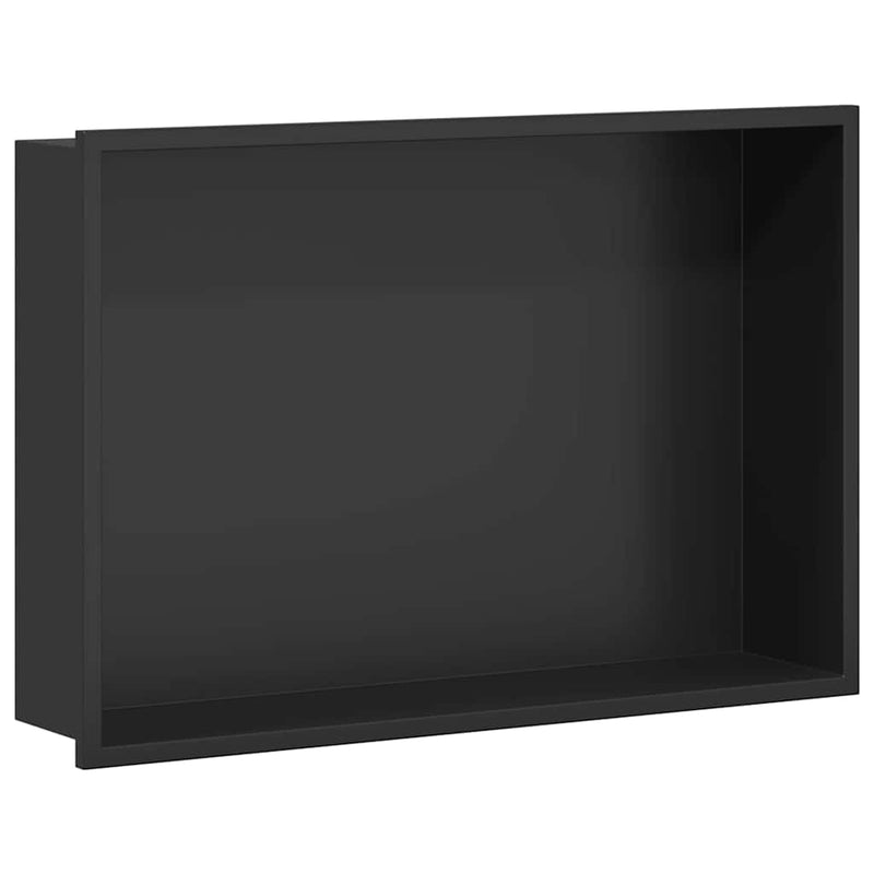 ギャラリービューアに画像をロードする, Vidaxl douche niche zwart 45 x 30 x 9,5 cm roestvrij staal
