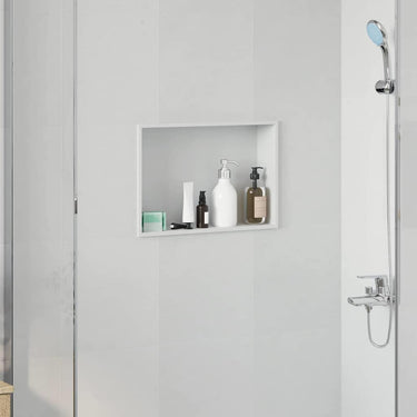 Vidaxl douche niche wit 45 x 30 x 9,5 cm roestvrij staal