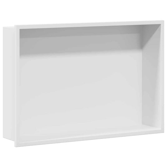 Vidaxl douche niche wit 45 x 30 x 9,5 cm roestvrij staal