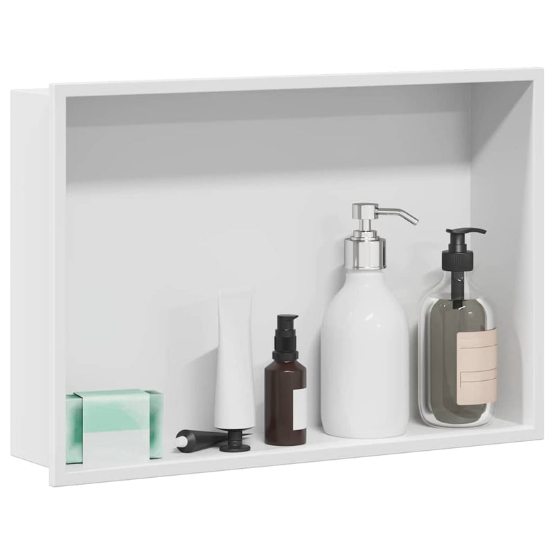Chargez l'image dans la visionneuse de la galerie, Vidaxl douche niche wit 45 x 30 x 9,5 cm roestvrij staal
