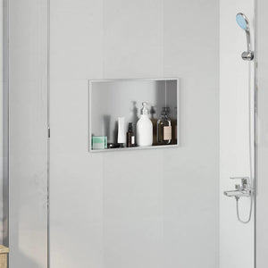 Vidaxl douche niche zilver 45 x 30 x 9,5 cm roestvrij staal