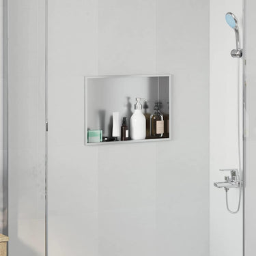 Vidaxl douche niche zilver 45 x 30 x 9,5 cm roestvrij staal