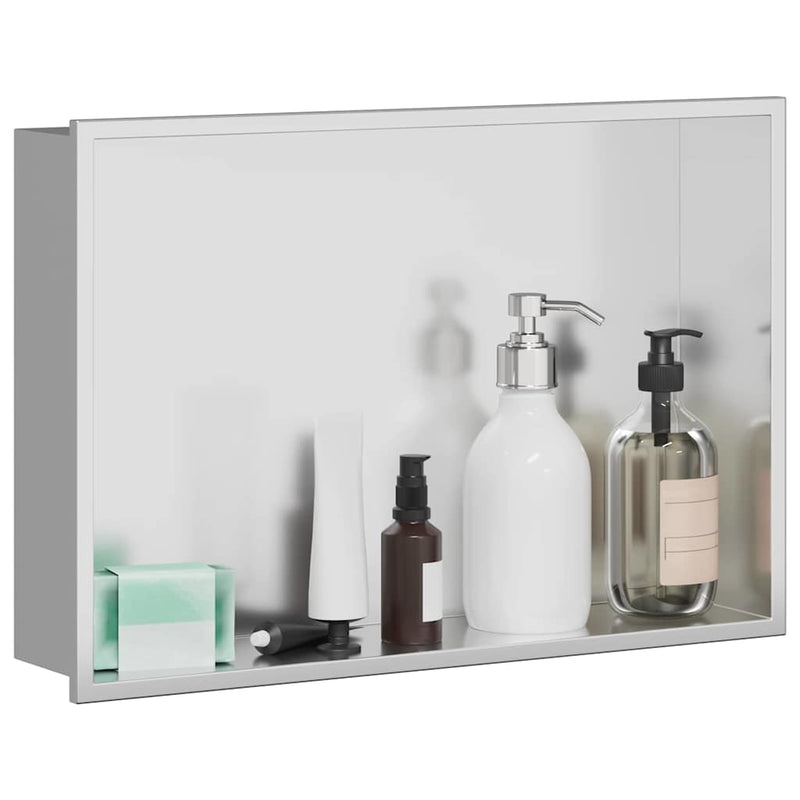 Chargez l'image dans la visionneuse de la galerie, Vidaxl douche niche zilver 45 x 30 x 9,5 cm roestvrij staal
