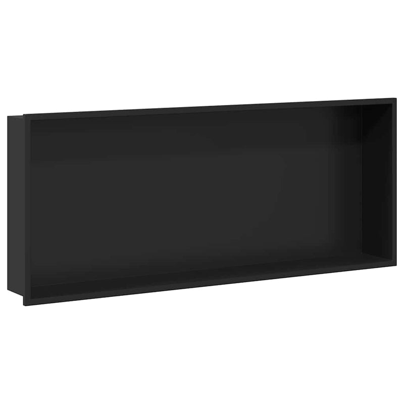 Chargez l'image dans la visionneuse de la galerie, Vidaxl douche niche zwart 75 x 30 x 9,5 cm roestvrij staal
