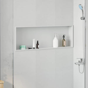 Vidaxl douche niche wit 90 x 30 x 9,5 cm roestvrij staal
