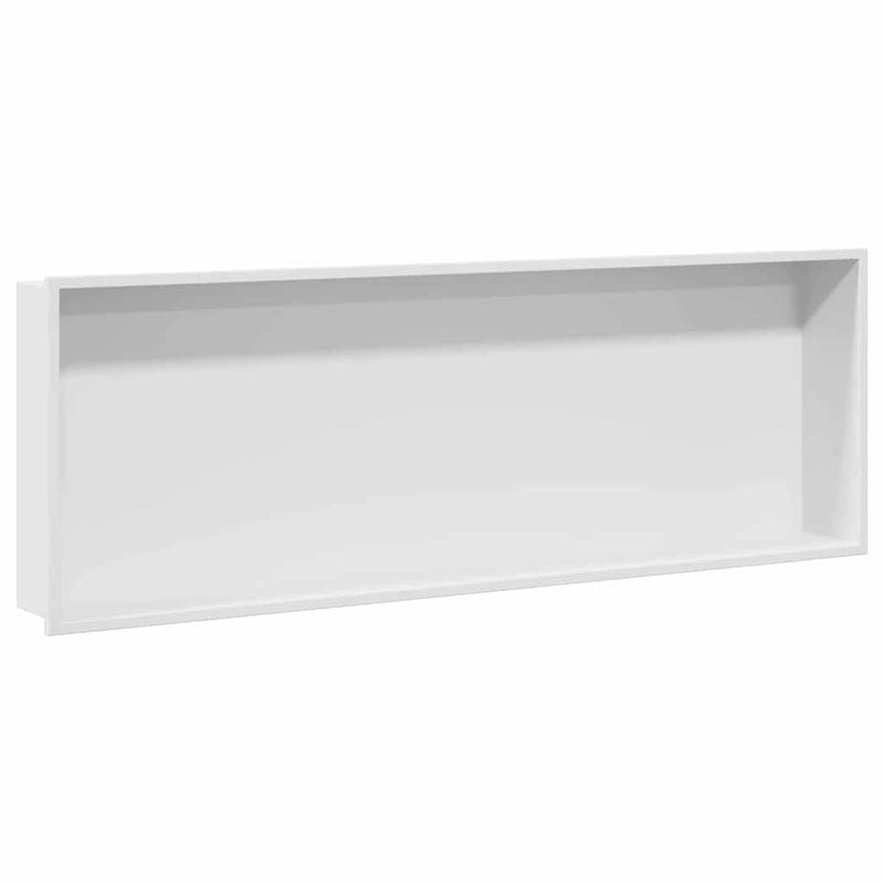 Afbeelding laden in galerijviewer, Vidaxl douche niche wit 90 x 30 x 9,5 cm roestvrij staal
