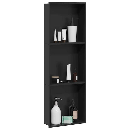 Vidaxl douche niche zwart 90 x 30 x 9,5 cm roestvrij staal