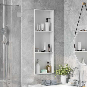 Vidaxl douche niche wit 90 x 30 x 9,5 cm roestvrij staal