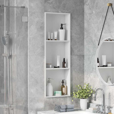Vidaxl douche niche wit 90 x 30 x 9,5 cm roestvrij staal