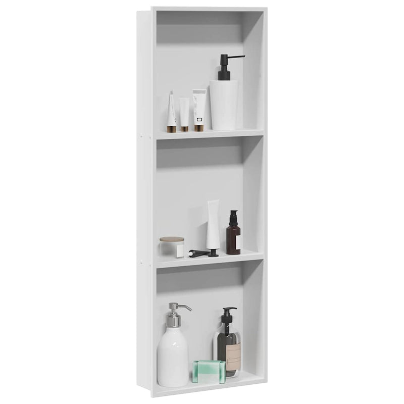 Afbeelding laden in galerijviewer, Vidaxl douche niche wit 90 x 30 x 9,5 cm roestvrij staal

