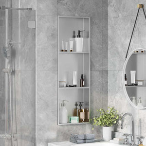 Vidaxl douche niche zilver 90 x 30 x 9,5 cm roestvrij staal