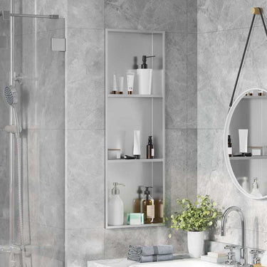 Vidaxl douche niche zilver 90 x 30 x 9,5 cm roestvrij staal