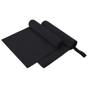 Vidaxl sporthanddoeken 2 pcs zwart 100 x 50 cm polyester en polyamide