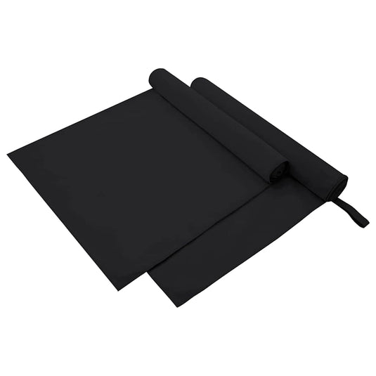Vidaxl sporthanddoeken 2 pcs zwart 180 x 90 cm polyester en polyamide