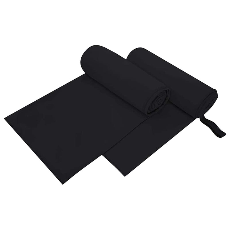 ギャラリービューアに画像をロードする, Vidaxl sporthanddoeken 2 pcs zwart 200 x 100 cm polyester en polyamide
