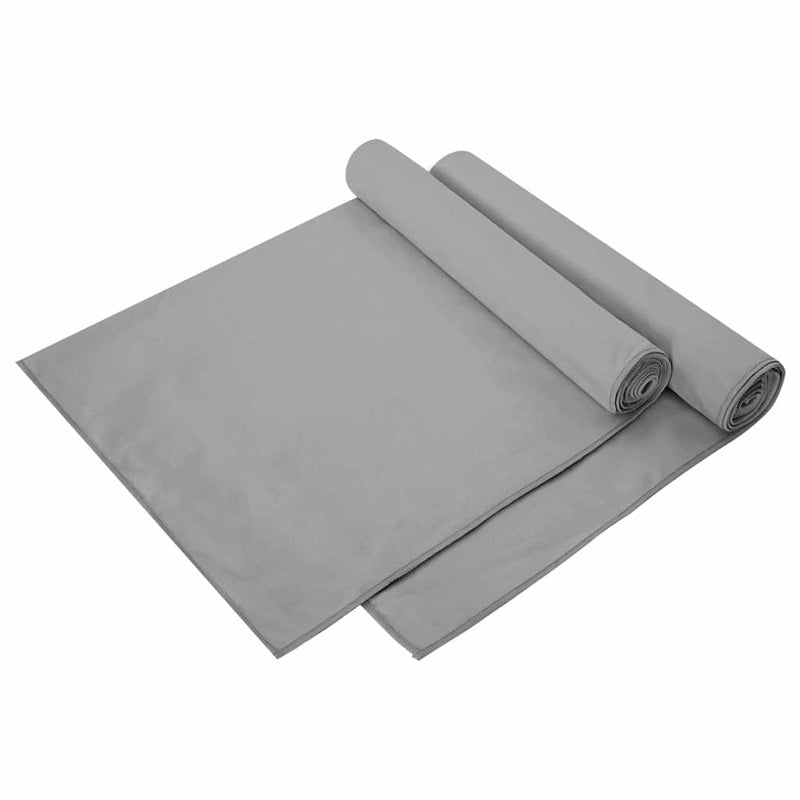 Afbeelding laden in galerijviewer, Vidaxl sporthanddoeken 2 pcs donkergrijs 140 x 70 cm
