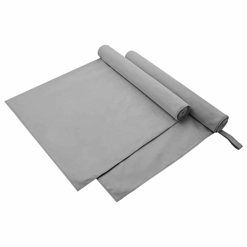 Afbeelding laden in galerijviewer, Vidaxl sporthanddoeken 2 pcs donkergrijs 90 x 180 cm
