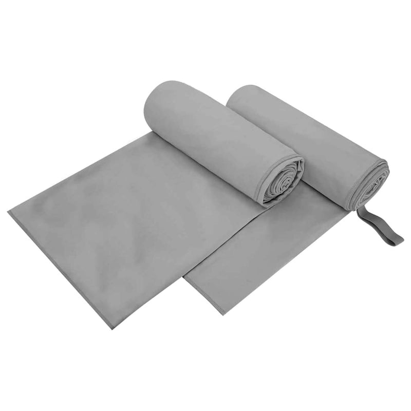 Afbeelding laden in galerijviewer, Vidaxl sporthanddoeken 2 pcs donkergrijs 200 x 100 cm
