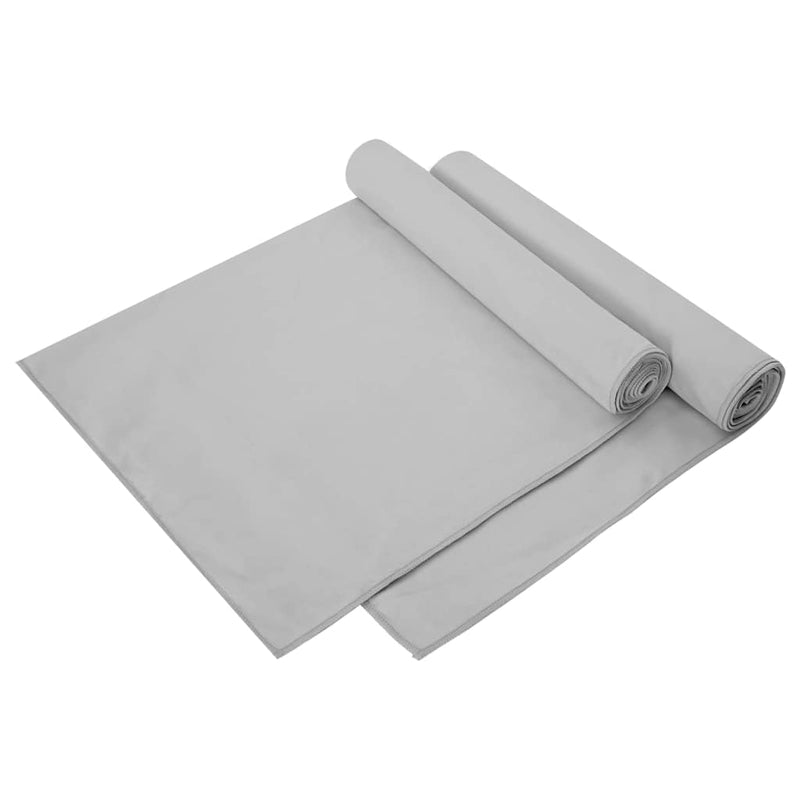 Afbeelding laden in galerijviewer, Vidaxl sporthanddoeken 2 pcs grijs 140 x 70 cm polyester en polyamide
