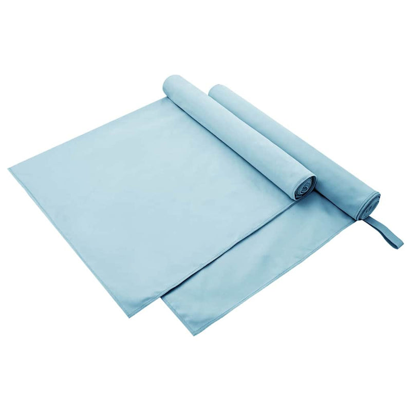 Chargez l'image dans la visionneuse de la galerie, Vidaxl sporthanddoeken 2 pcs blauw 180 x 90 cm polyester en polyamide
