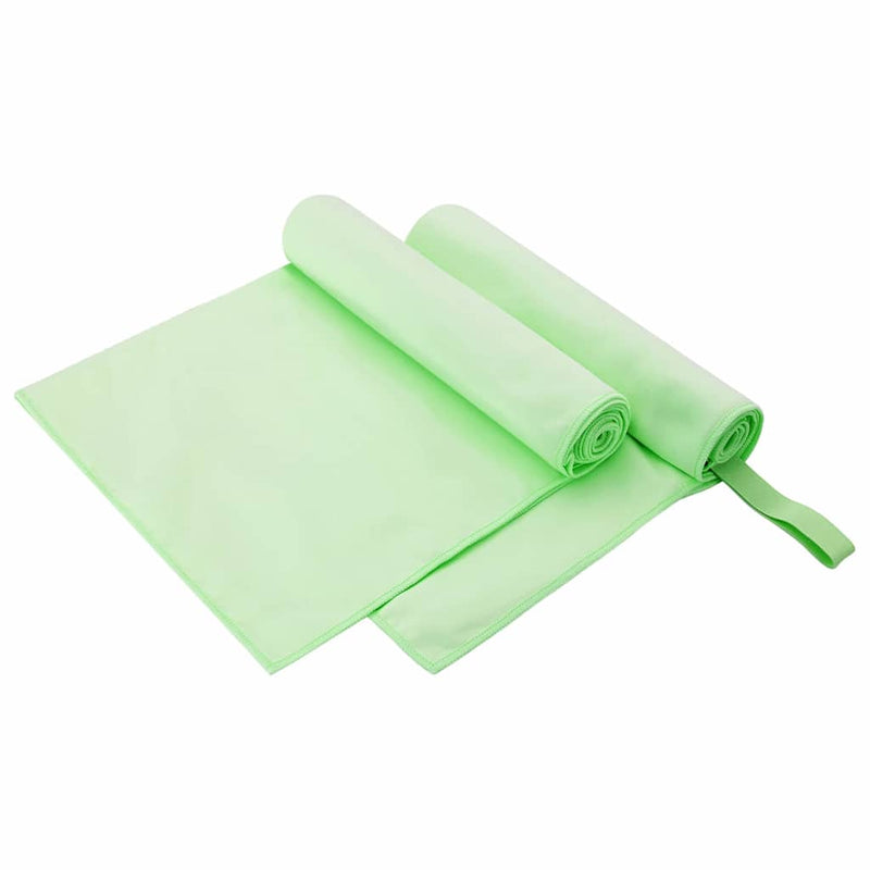 Chargez l'image dans la visionneuse de la galerie, Vidaxl sporthanddoeken 2 pcs groen 100 x 50 cm polyester en polyamide
