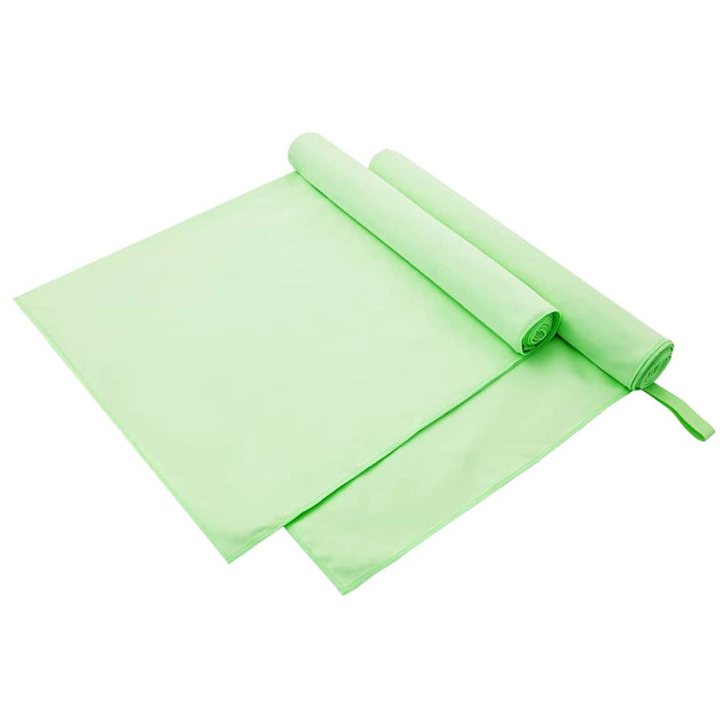 Afbeelding laden in galerijviewer, Vidaxl sporthanddoeken 2 pcs groen 180 x 90 cm polyester en polyamide
