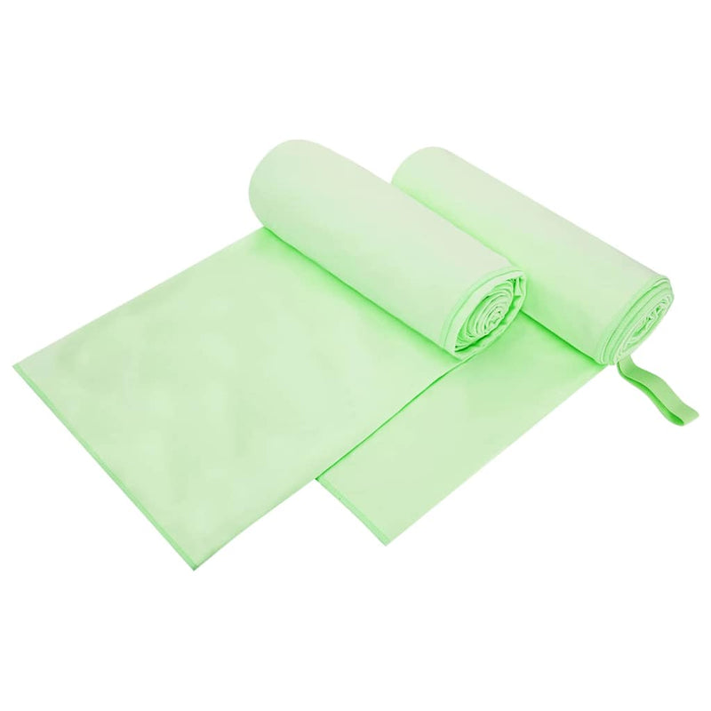 Chargez l'image dans la visionneuse de la galerie, Vidaxl sporthanddoeken 2 pcs groen 200 x 100 cm polyester en polyamide
